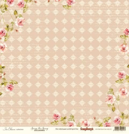 Papier do scrapbookingu jednostronny 30,5 x 30,5 cm IN BLOOM 12 szt. ScrapBerry`s